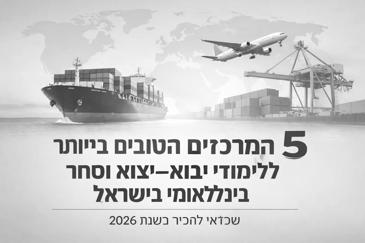 5 המרכזים הטובים ביותר ללימודי יבוא–יצוא וסחר בינלאומי בישראל שכדאי להכיר בשנת 2026
