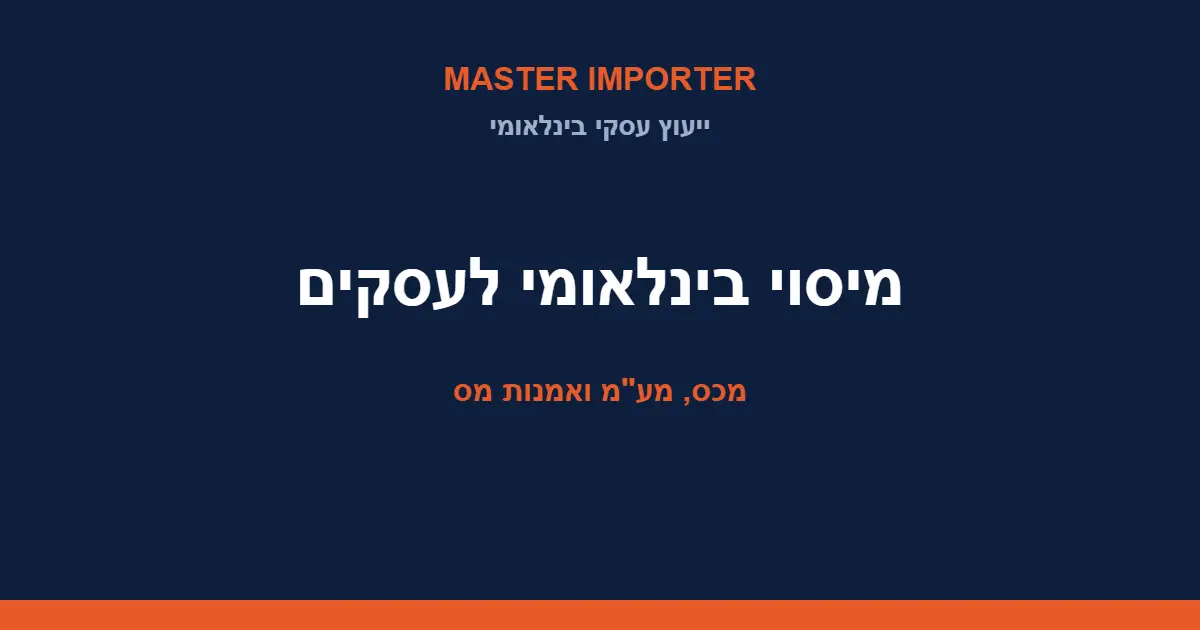 מיסוי בינלאומי לעסקים — המדריך למכס, מע"מ ואמנות מס