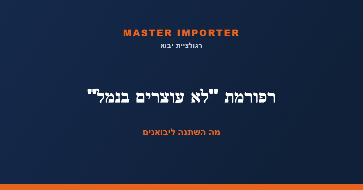 רפורמת היבוא "לא עוצרים בנמל" — מה השתנה ליבואנים